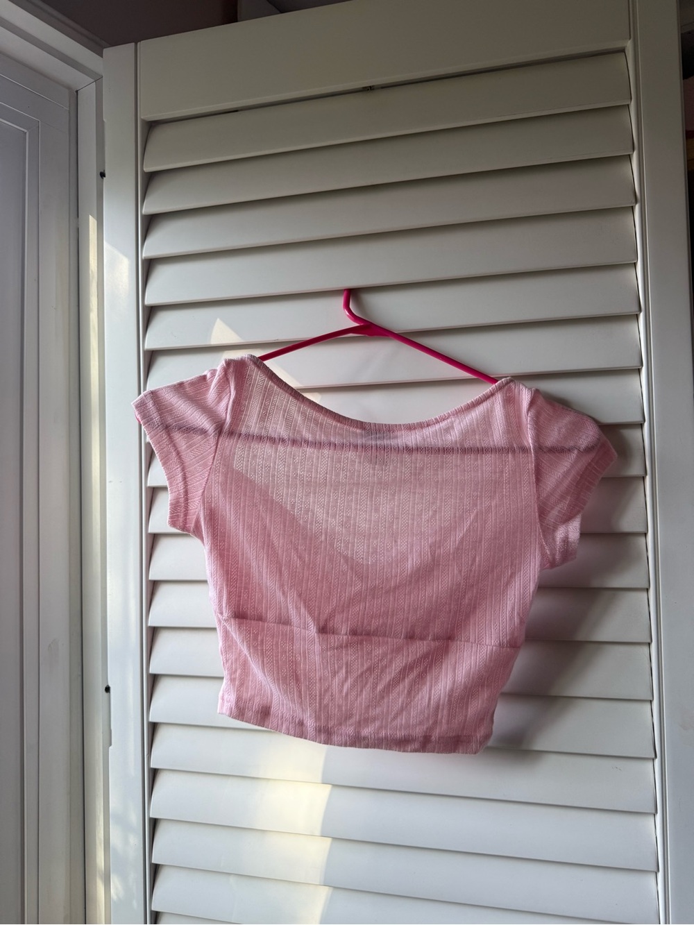 Princess Polly Pink Ribbed Ruched Crop Top - Picture 2 of 3